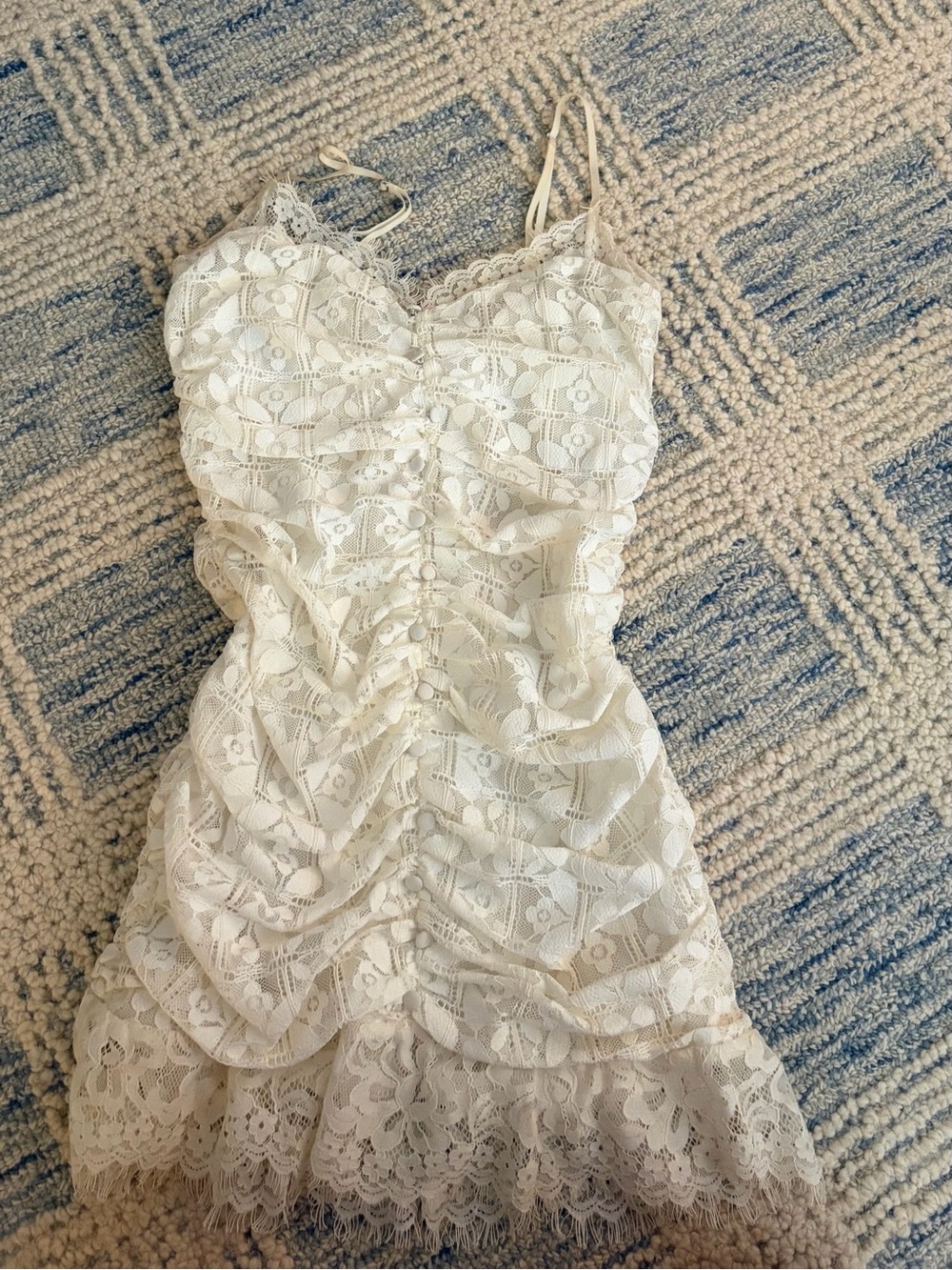 for love and lemons samira mini dress White Lace size small